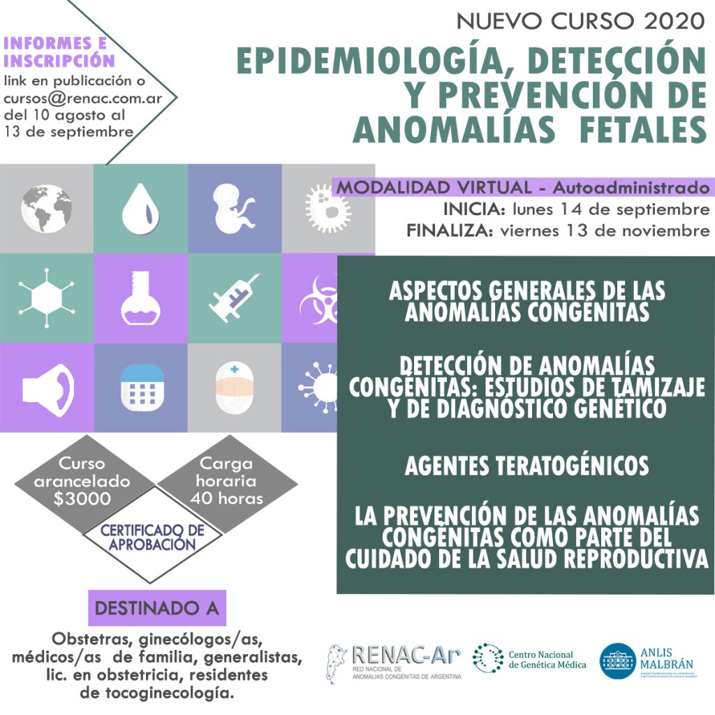 FLYER CURSO EPIDEMIOLOGIA, DETEC Y PREV DE AC FETALES 2020