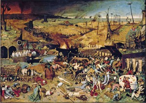 Foto del Medievo - "El triunfo de la muerte" Autor: Pieter Brueghel Museo del Prado - Madrid, España Poner: La Peste Bubónica origino tres grandes pandemias en la historia de la humanidad. Actualmente, sigue habiendo focos de esta enfermedad en Asia, África y América.